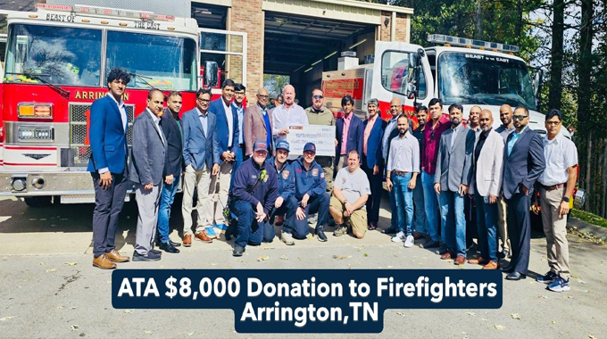 Ata 8000 Dollars Donation To Firefighters In Tennessee