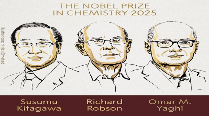 Susumu Kitagawa Richard Robson And Omar M Yaghi Scientists Win Chemistry Nobel 2025 For Metal Organic Frameworks
