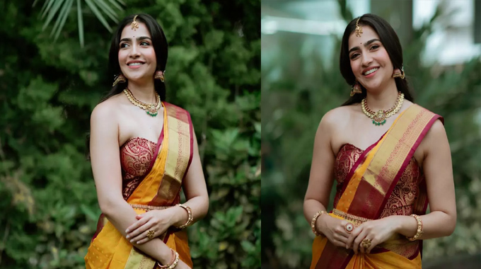 Rukmini Looks Beautiful In Silk Clothes