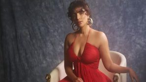 Shama Sikander Hot In Red Dress