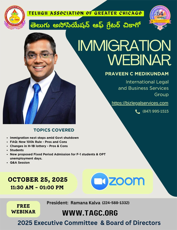 TAGC Immigration Seminar and Registrations for Diwali Event Tagc Immigration Seminar And Registrations For Diwali Event