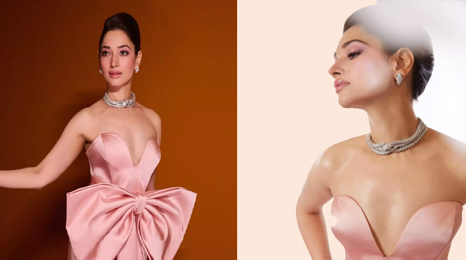 Tamannaah Bhatia Hot In Pink Dress