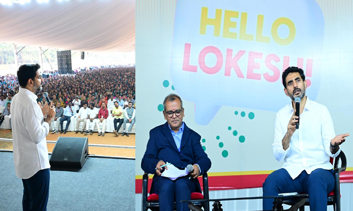 Minister Lokesh In An Interaction Program With Students Titled Hello Lokesh