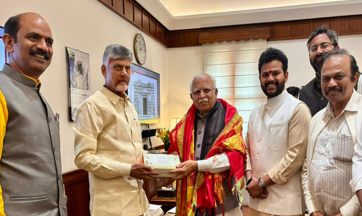 Chandrababu: కేంద్ర మంత్రి మనోహర్ లాల్ ఖట్టర్ తో ముఖ్యమంత్రి చంద్రబాబు భేటీ Chandrababu Naidu Meets Union Minister Manohar Lal Khattar
