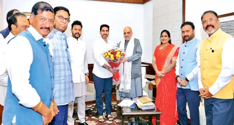 Ap Ministers Anitha And Lokesh Meets Central Home Minister Amith Shah
