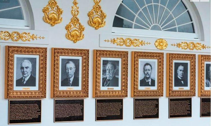 Trump: వైట్ హౌస్ లో ప్రెసిడెన్షియల్ వాక్ ఆఫ్ ఫేమ్.. డెమొక్రాటిక్ నేతలపై విమర్శల రాతలు..! Sleepy Joe Divisive Obama Trumps Presidential Walk Of Fame Mocks Predecessors