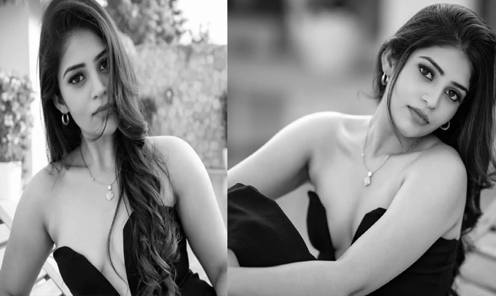 Bandhavi Hot In Black Dress