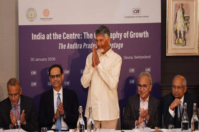 Cm Chandrababu Naidu In A Discussion On The One Family One Entrepreneur Policy At Davos
