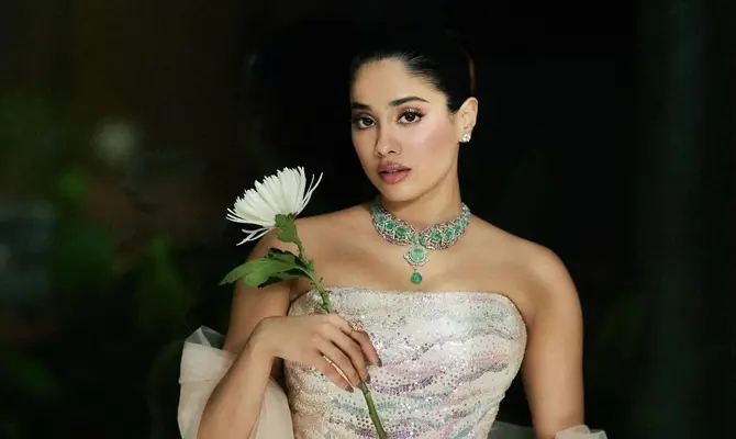 Janhvi Shines In A Pastel Bustier Frock 