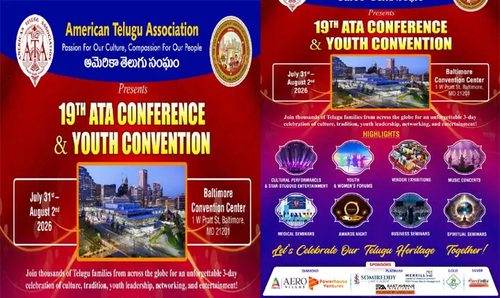 19th Ata Conference And Youth Convention 2026 In Baltimore To Celebrate Telugu Heritage 