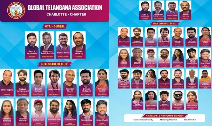 Global Telangana Association Gta Charlotte Chapter New Executive Committee Formed 