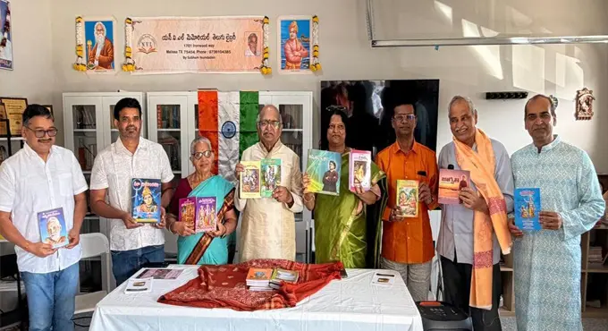 US: అమెరికాలోని డల్లాస్ – మెలీసాలో యన్.వి.యల్ మెమోరియల్ లైబ్రరీకి పుస్తకాలు ప్రదానం!