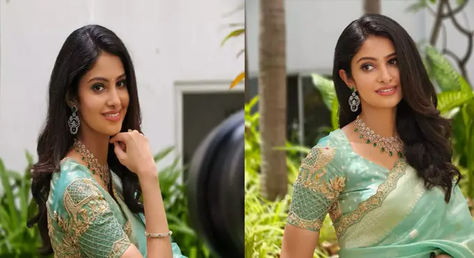 Telugu Girl Looks Even More Beautiful In A Green Saree