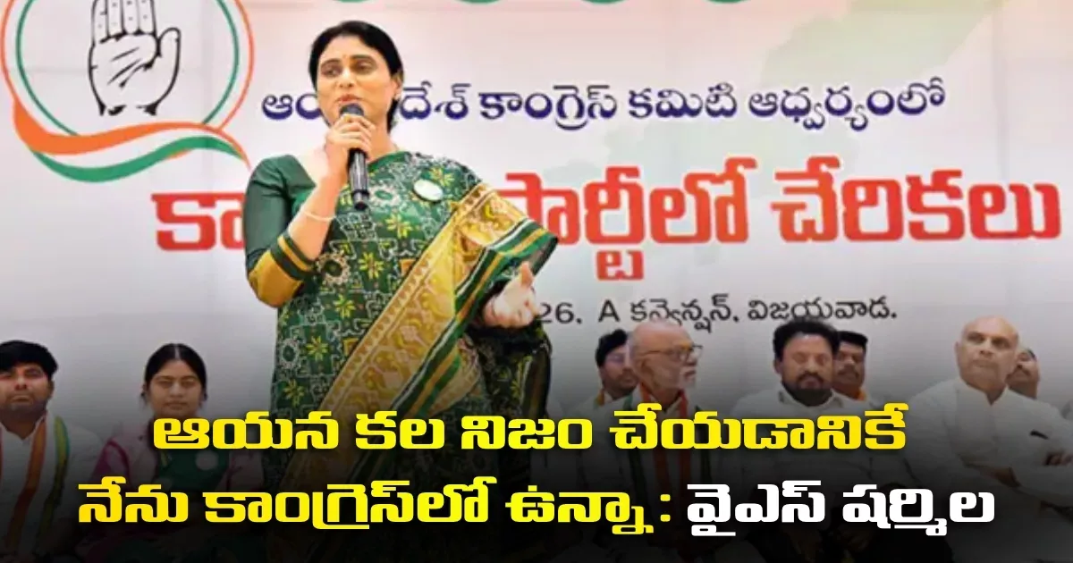 ఆయన కల నిజం చేయడానికే నేను కాంగ్రెస్లో ఉన్నా : వైఎస్ షర్మిల Ys Sharmila Comments On Ysrcp