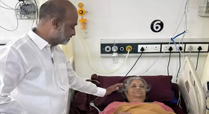 Bandi Sanjays Mother Shakuntala Suffers Heart Attack