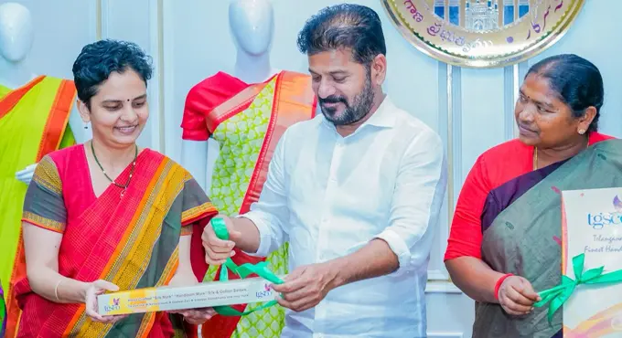 8 వేల మహిళా భవనాలకు సీఎం రేవంత్ శంకుస్థాపన! Revanth Reddy Participated In The Foundation Stone Laying Ceremony Of 8000 Self Help Womens Groups Buildings Virtually From The Secretariat
