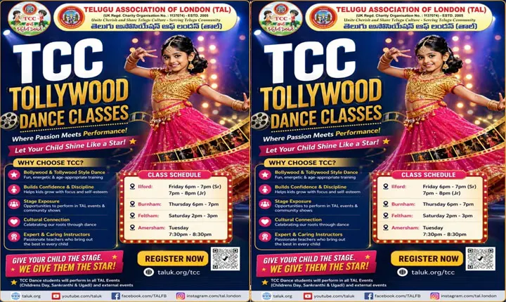 Telugu Association Of London Tal Opens Admissions For Tcc Tollywood Dance Classes