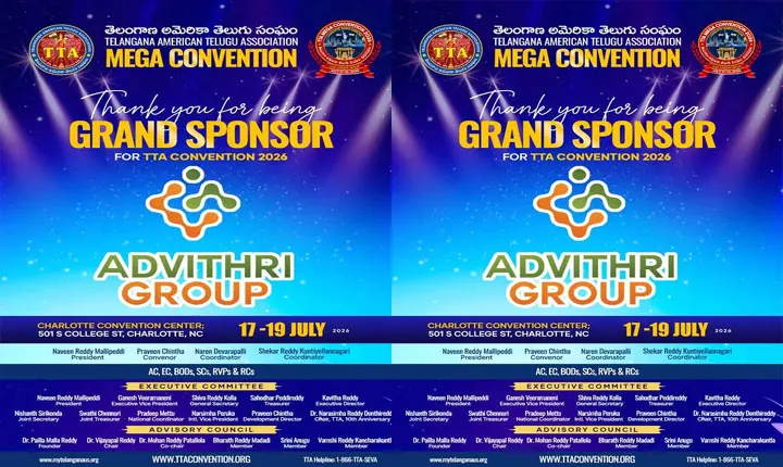 Advithri Group Joins As Grand Sponsor For Tta Mega Convention 2026 In Charlotte