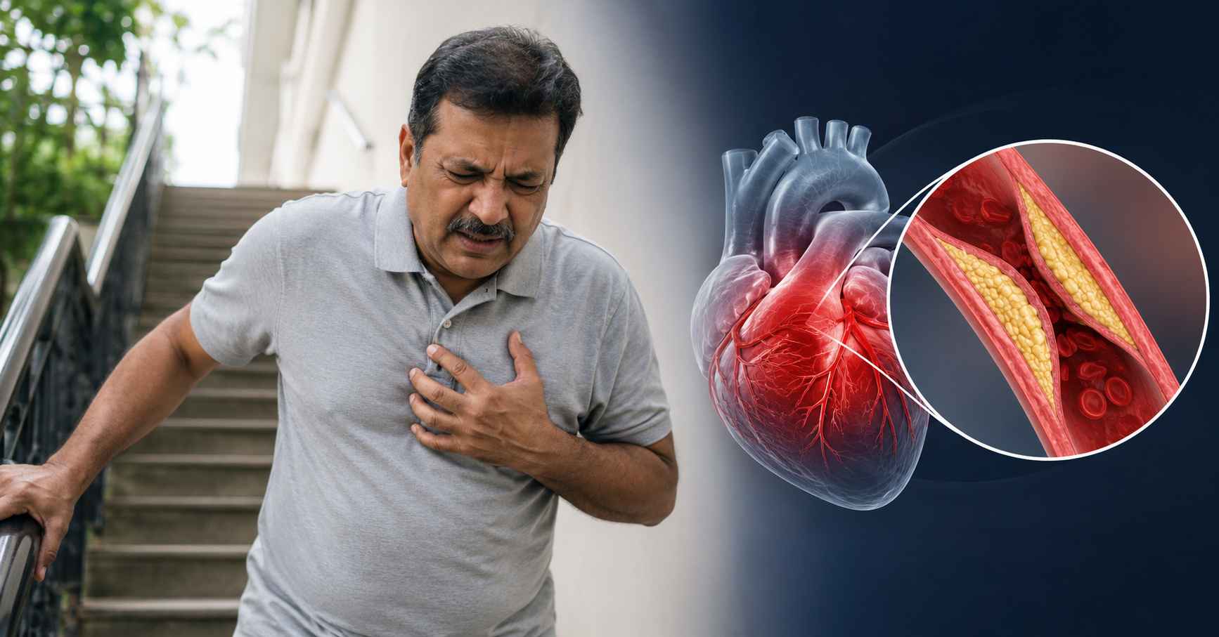 Chest pain while walking sign of reduced blood flow to the heart
