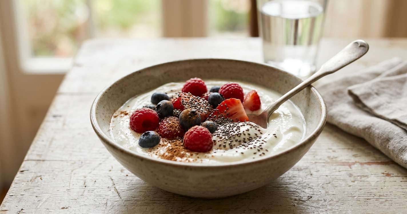Combining Greek yogurt with berries&chia seeds provides protein