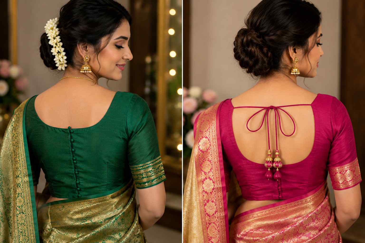 Elbow Sleeve Blouses Go Perfectly with Traditional Sarees