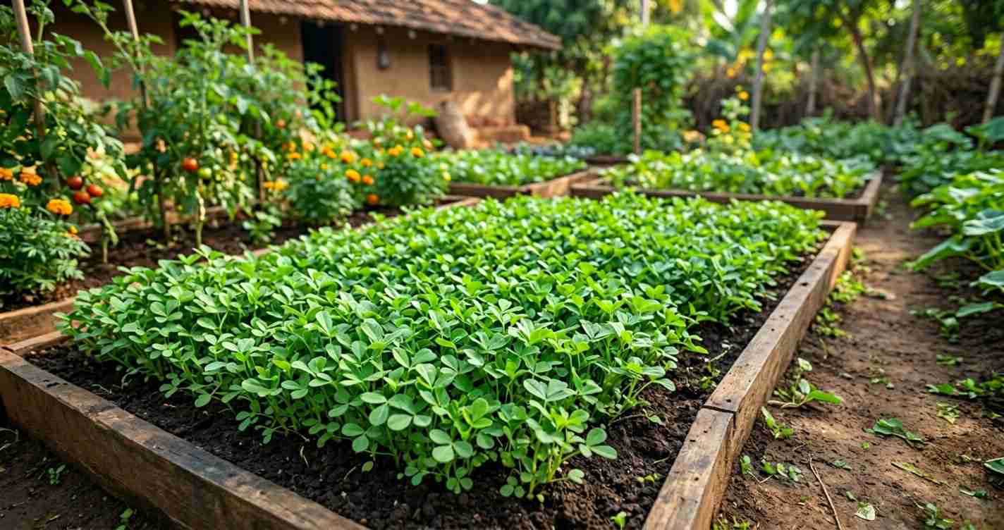 Fenugreek fast-growing leafy vegetable