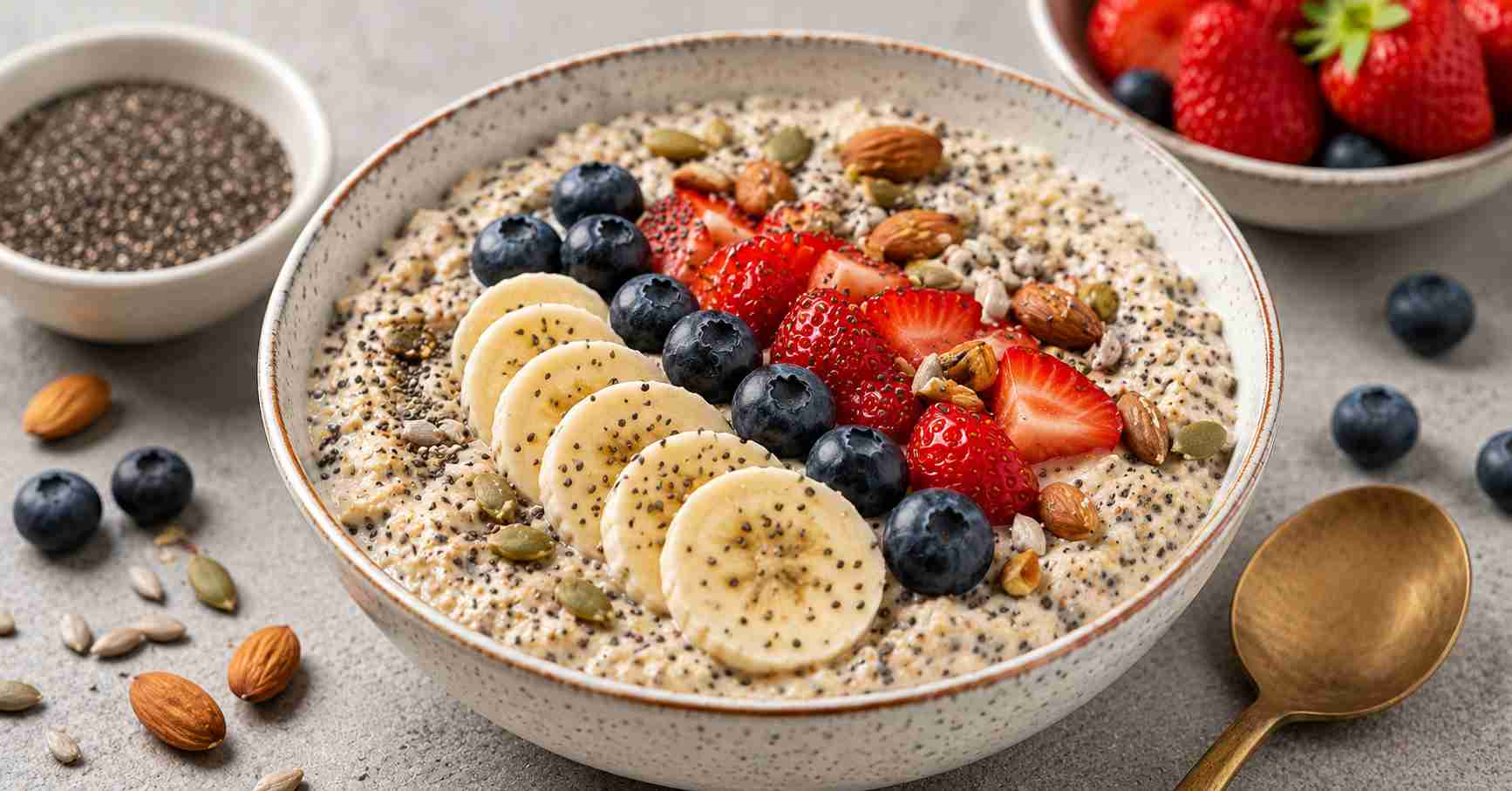 Fiber in chia oats keeps the stomach full
