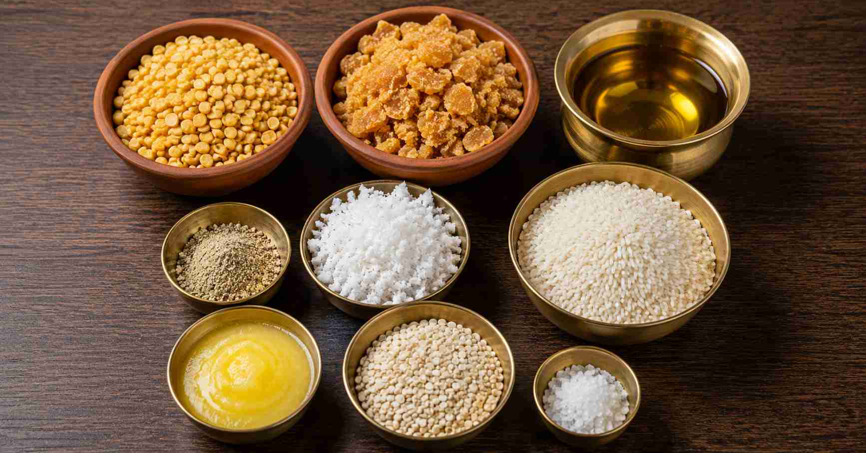 Ingredients required for Prasadam Boorelu 