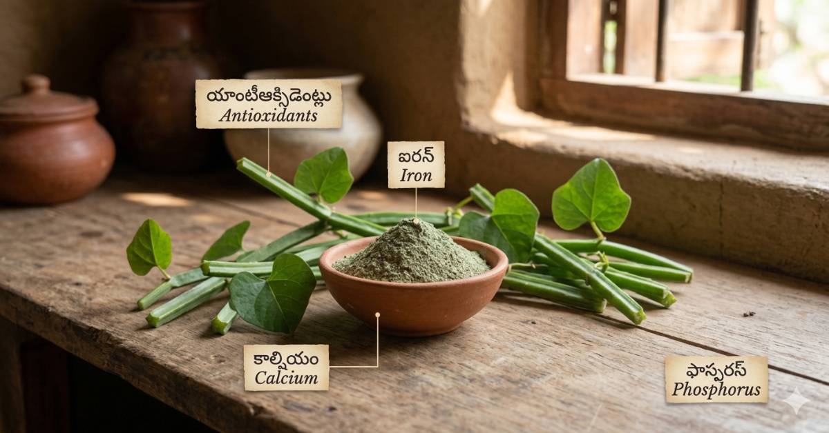 It contains calcium, phosphorus, iron, antioxidants, and other minerals.