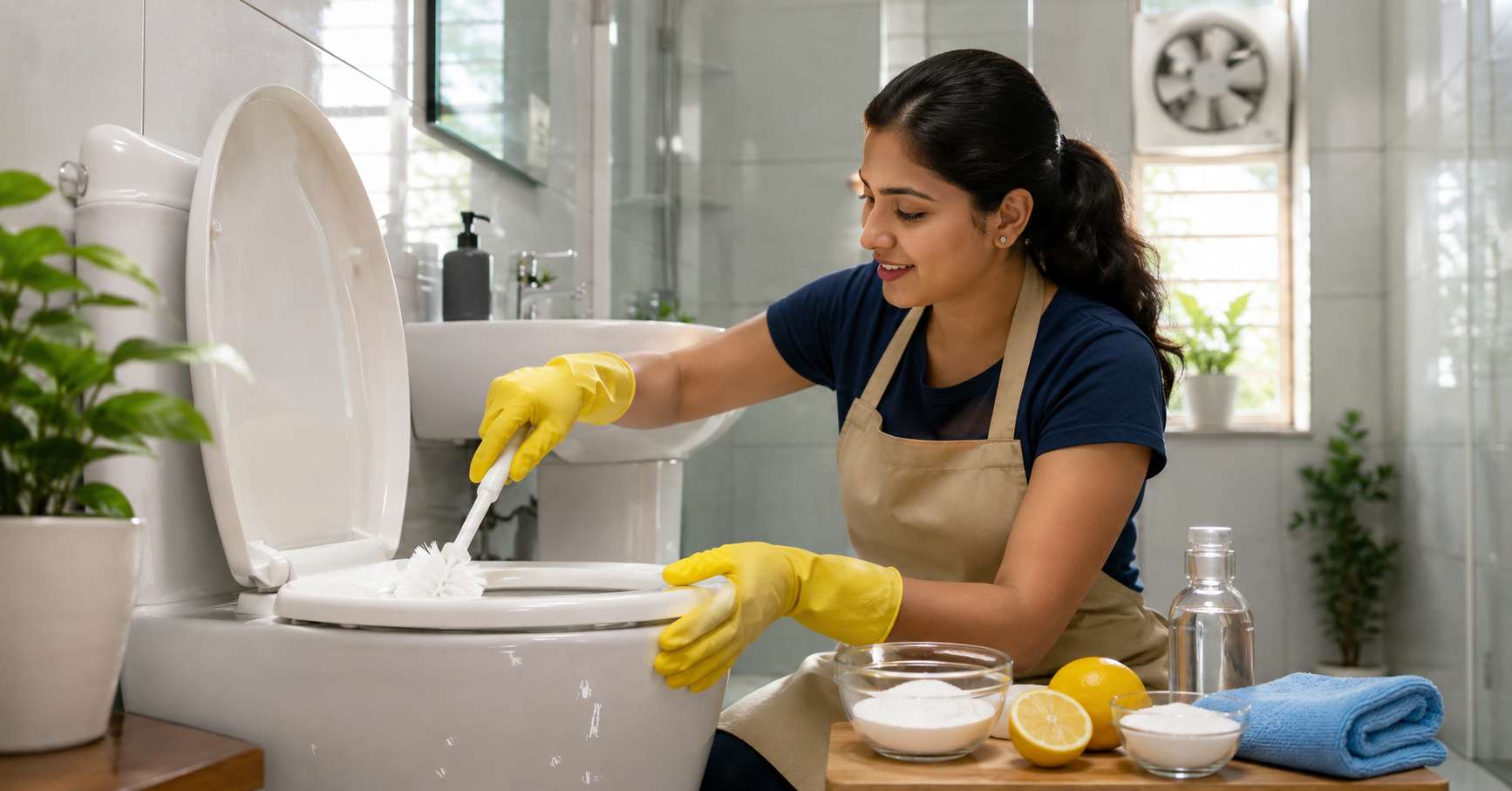 It is advisable to wear gloves while cleaning