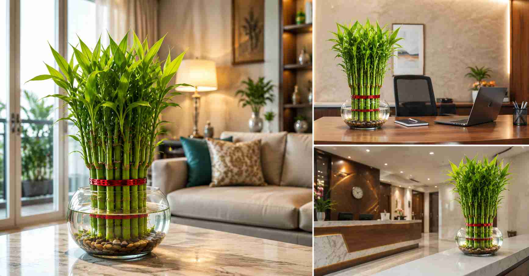 It is good to place Lucky Bamboo in the home's drawing room or reception area