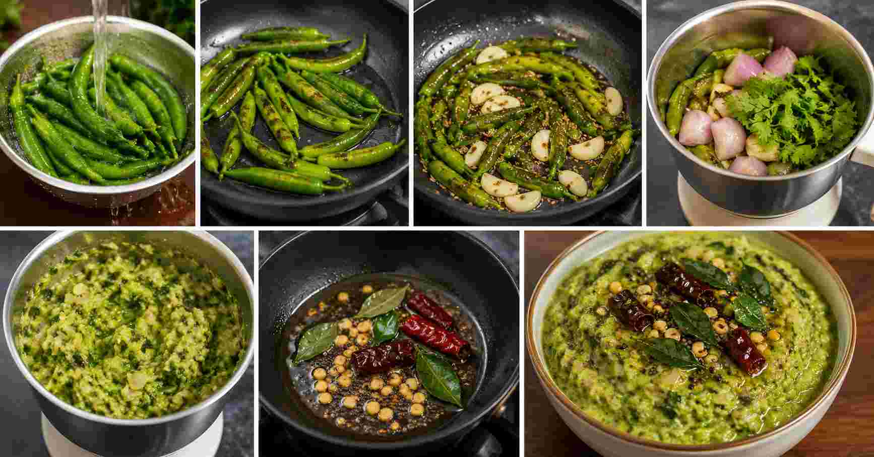 Method of preparing green chili chutney