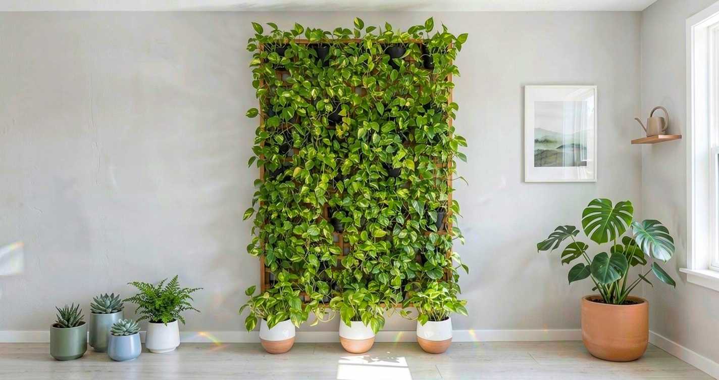 Money plant is an excellent choice for wall decor