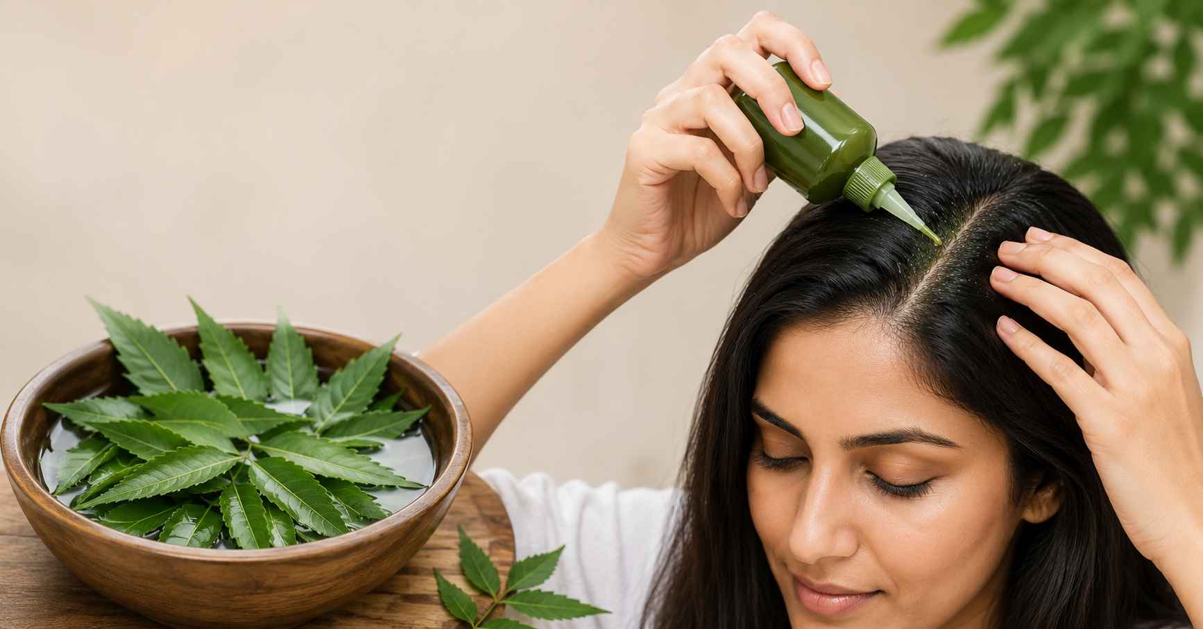 Neem water helps for dandruff