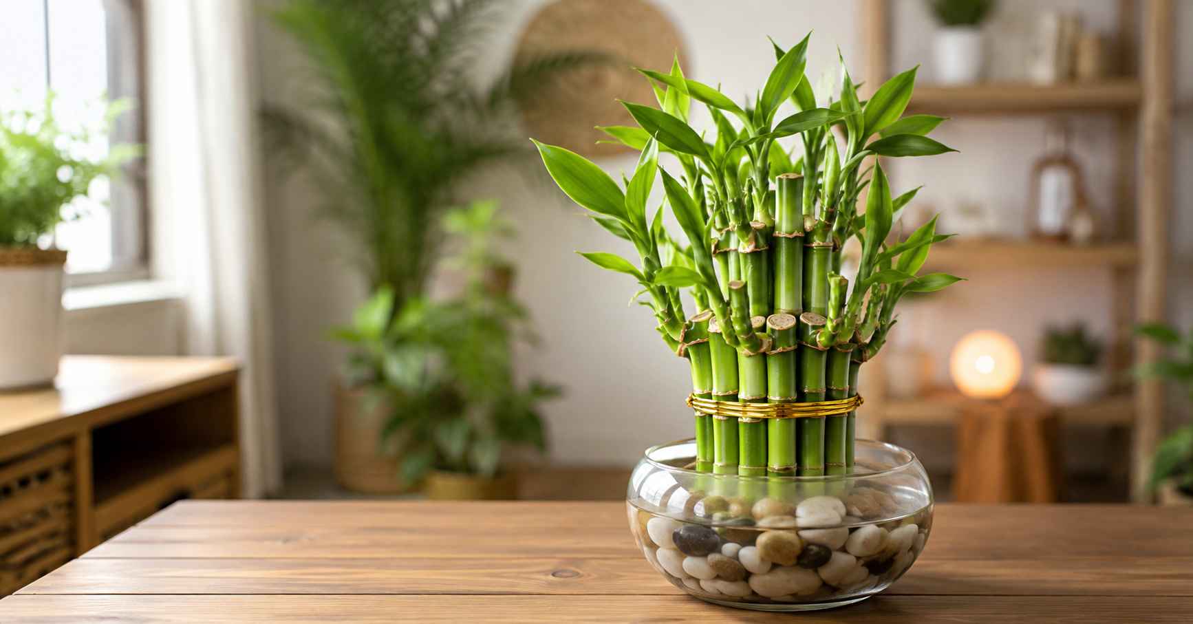 Place the Lucky Bamboo plant in the east or southeast direction of your home for good luck
