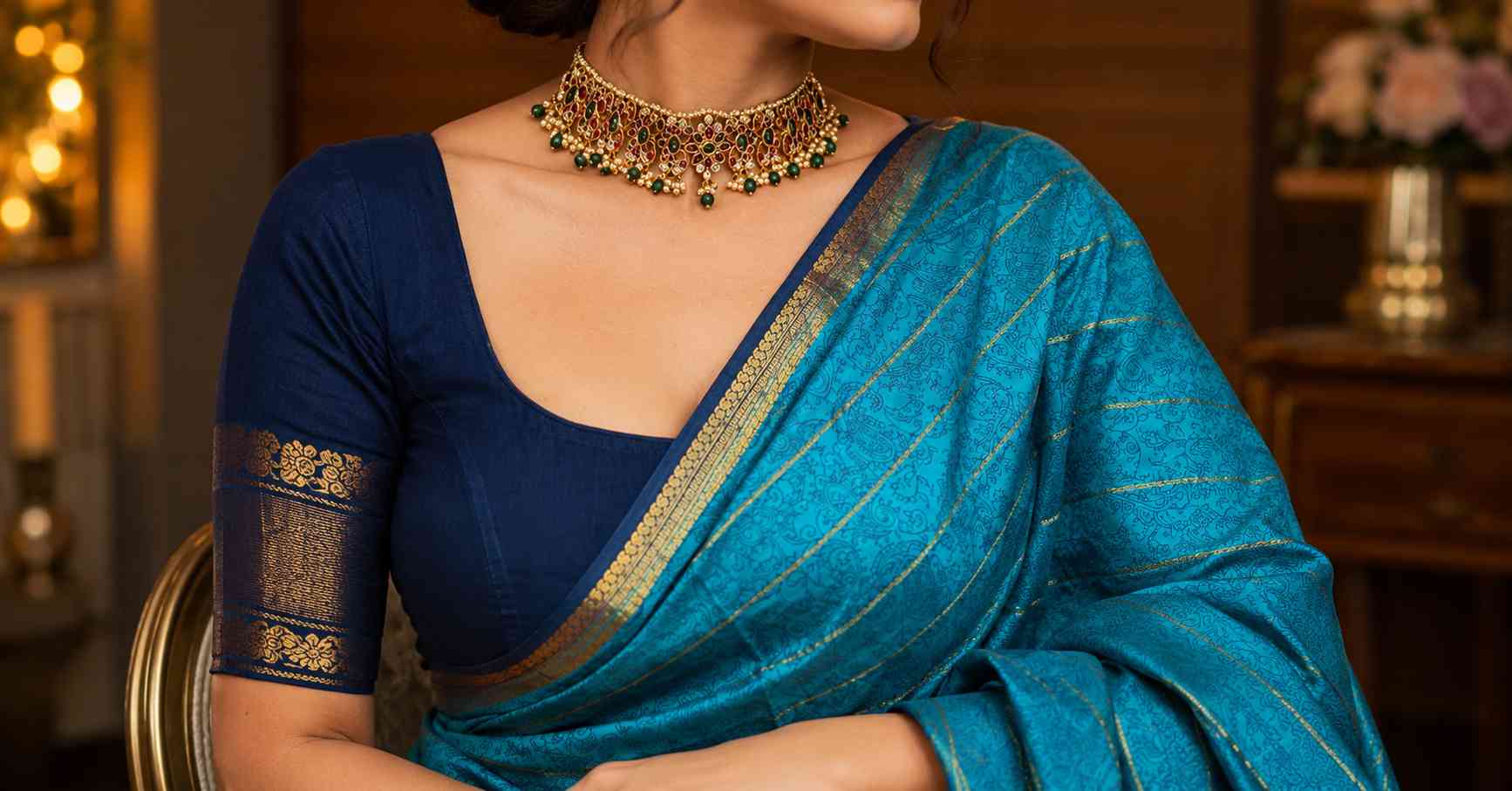 Simple Round Neck Blouse Is a Design That Never Goes Out of Trend