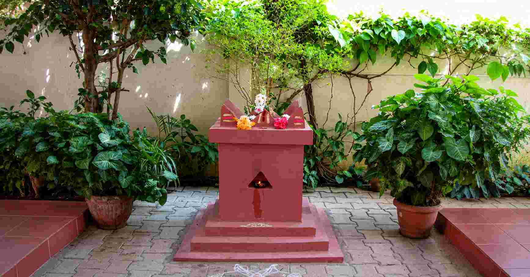 Tulasi altar in the northeast luck
