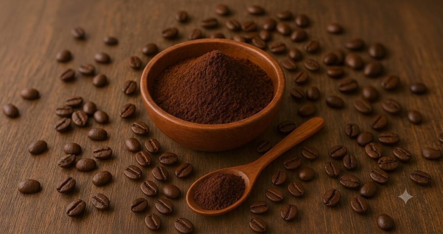coffee powder as a natural scrub, and gives the skin a fresh appearance