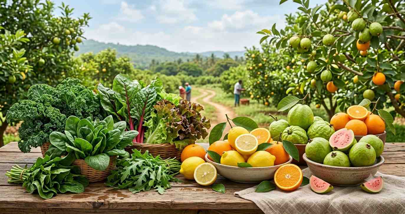 oxygen supply when consumed with fruits and Green leafy