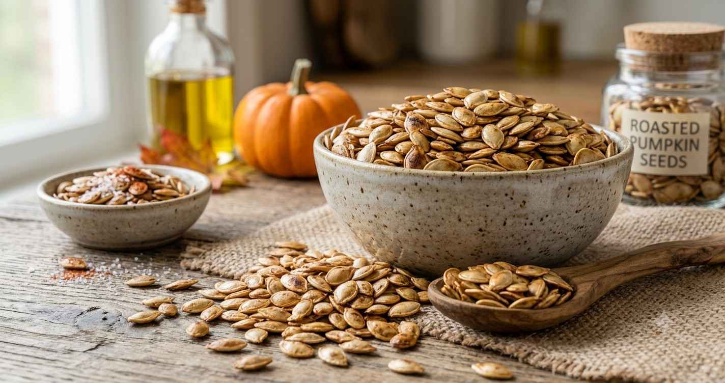 Pumpkin seeds contain minerals such as magnesium, zinc, and iron