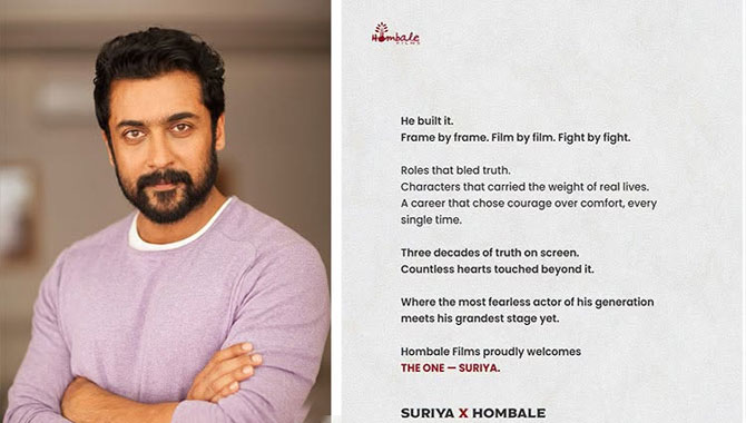 Hombale Films Announces A Collaboration With The One Suriya And Jai Bhim Director T J Gnanavel