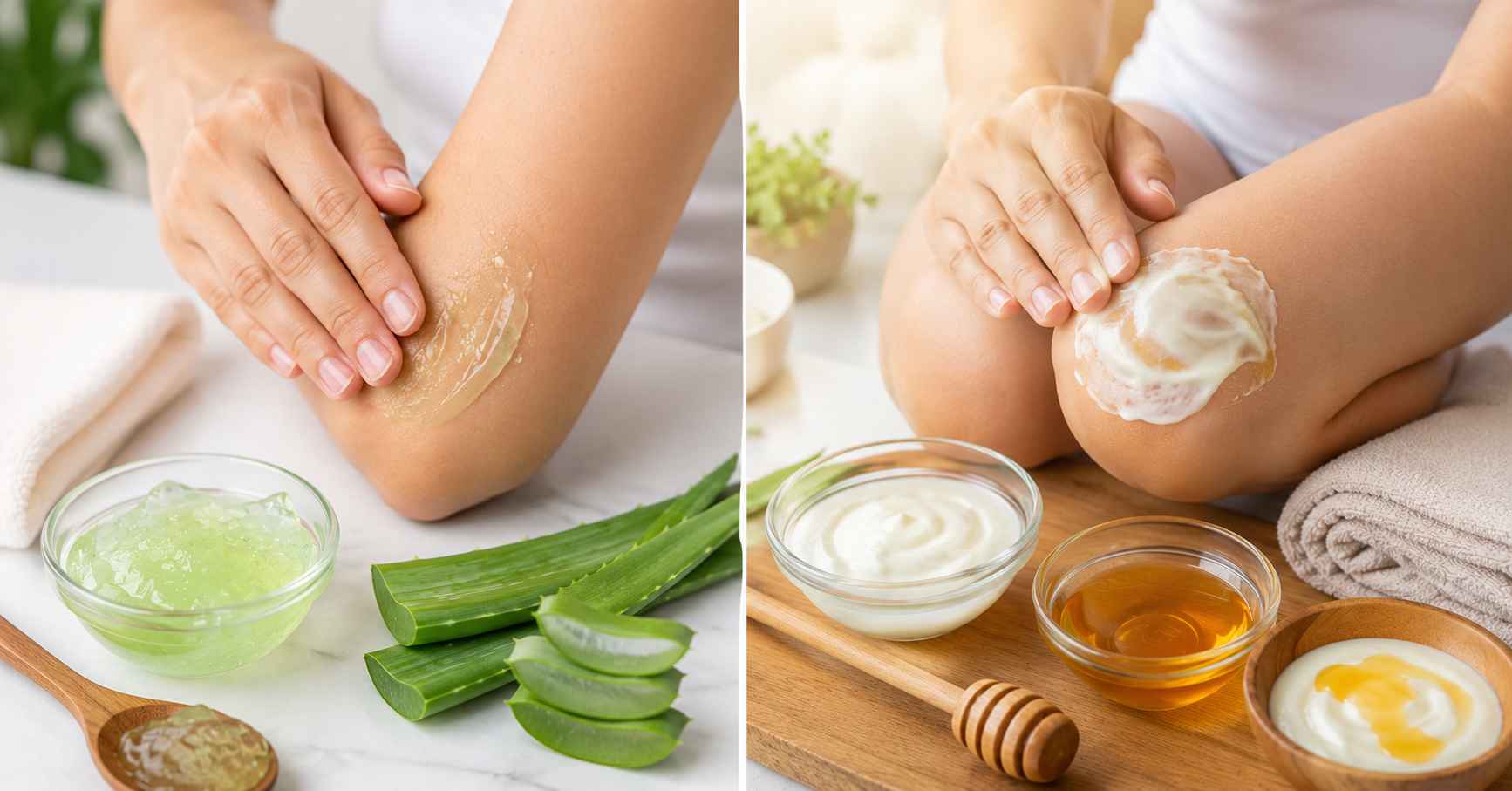 Aloe vera, and yogurt-honey tips