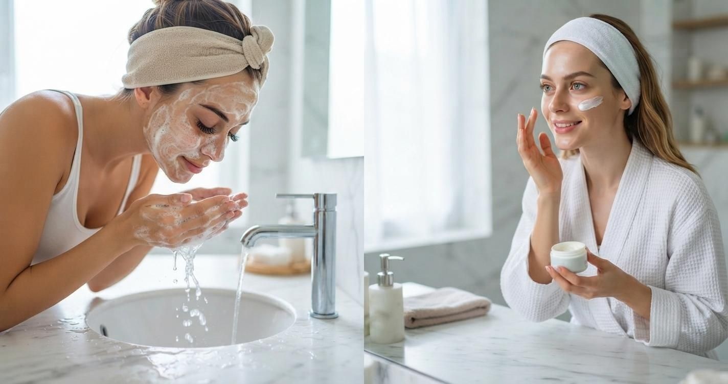 Applying moisturizer after washing your face keeps the skin soft