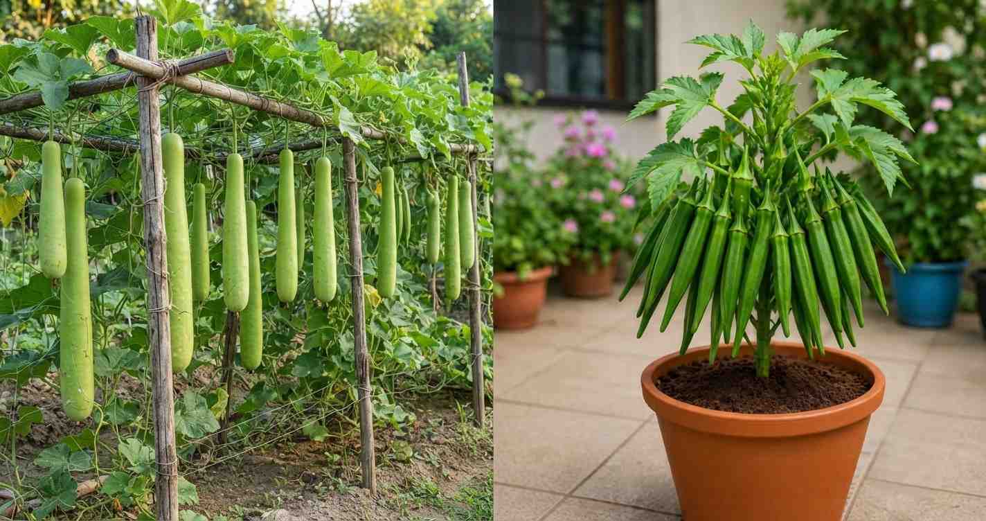 Cultivation of squash and okra crops