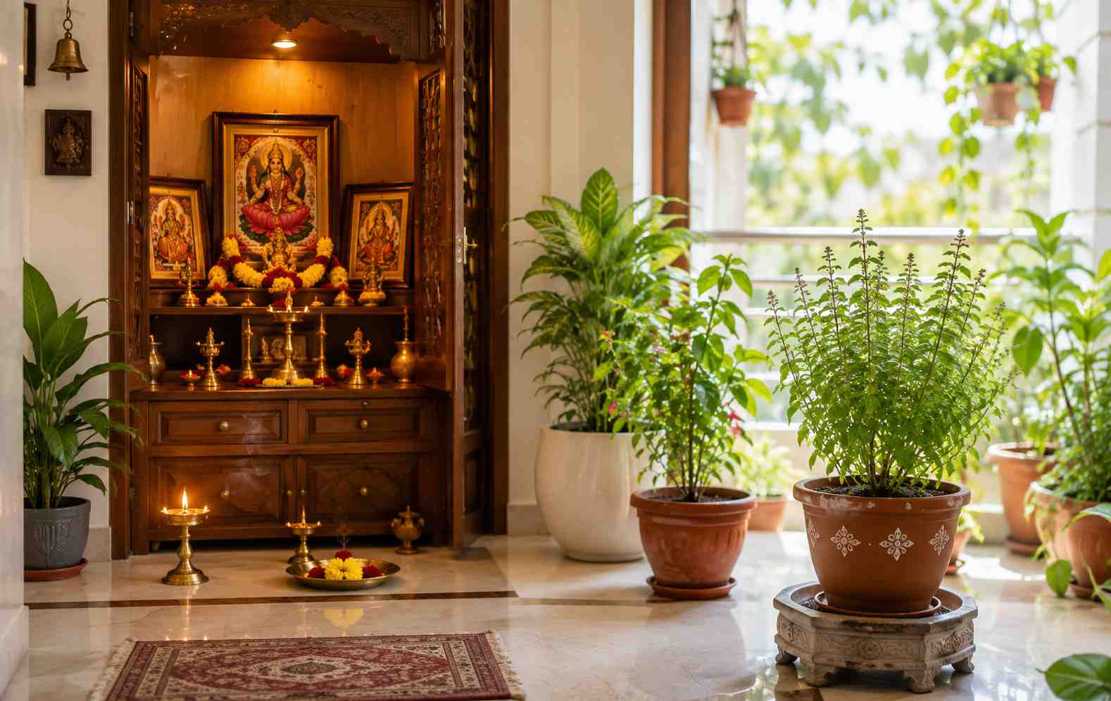 Give Importance to the Pooja Room and Plants