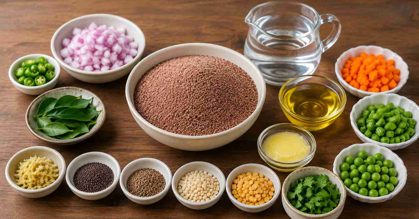 Ingredients required for Ragi Upma