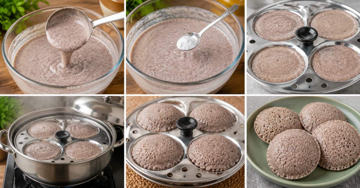 Method of making Ragi Idli