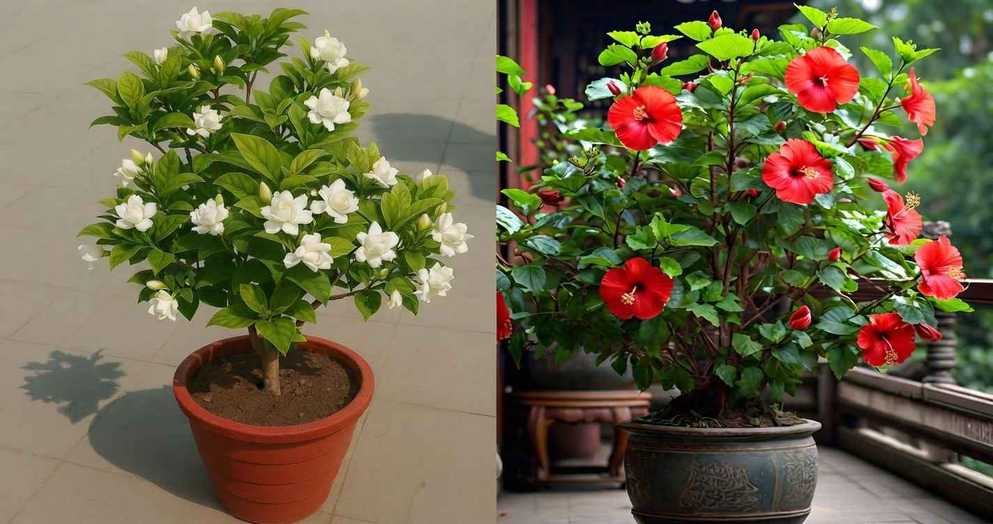 Natural beauty with jasmine and hibiscus