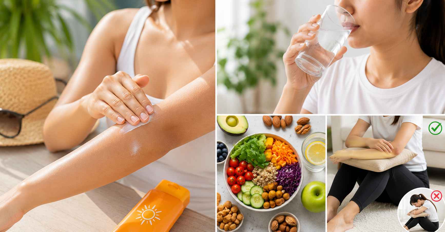 Sunscreen, nutritious food