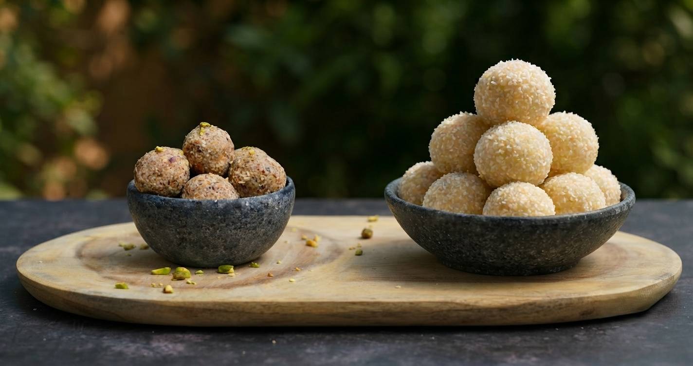 The specialty of oats and dry coconut laddus